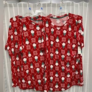 3 Pack Gnome Holiday Christmas Sleep Shirt Gown with pockets- Size 2X /‎ 3X NWT